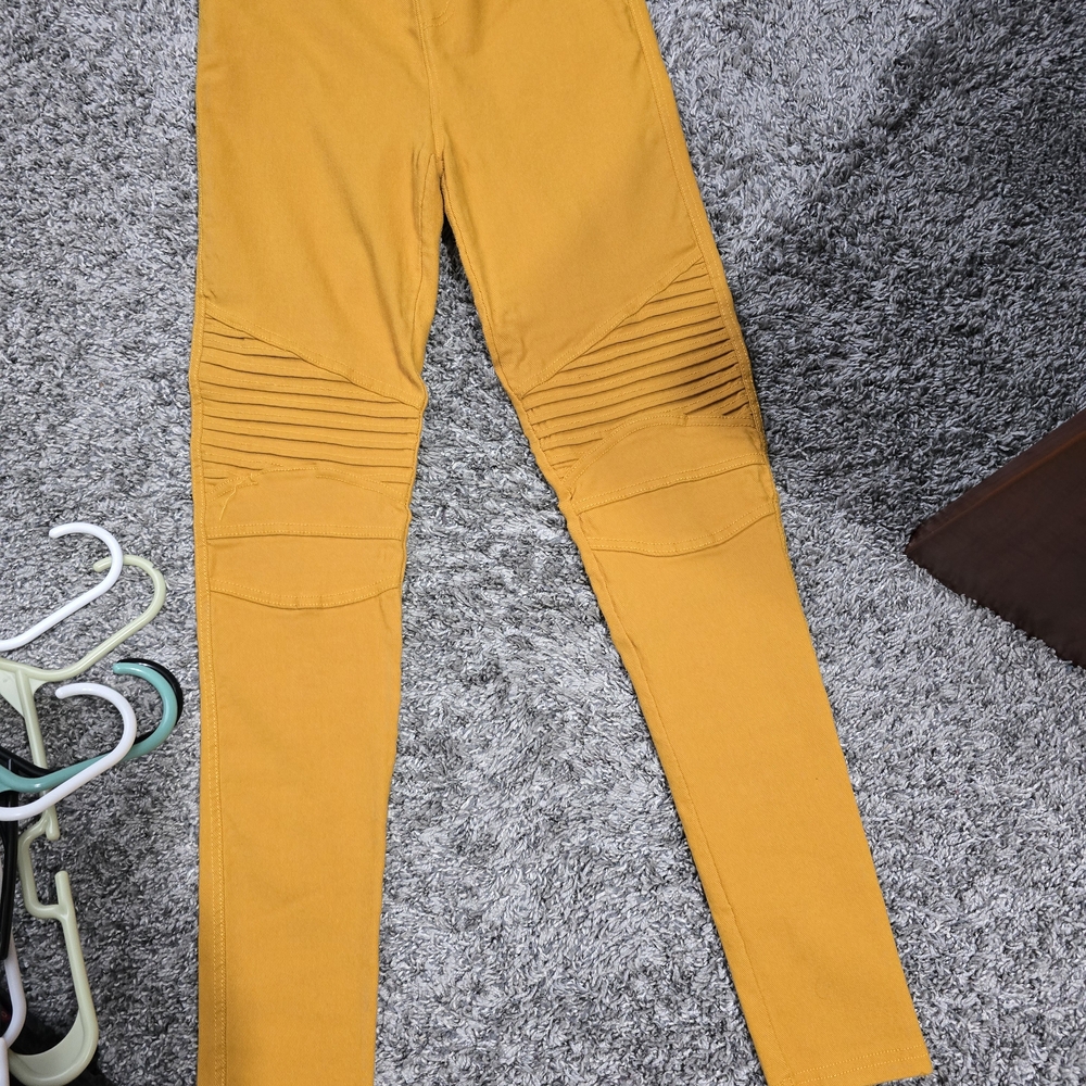 Women’s Mustard Moto Skinny Jeans